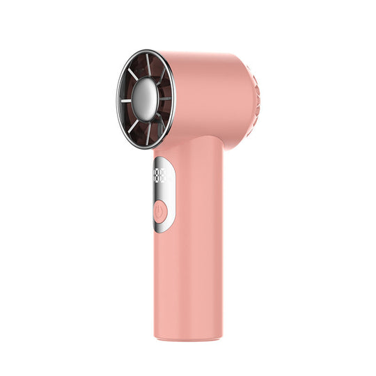 F08Handheld Mini Fan Trending Portable Handheld Turbo Cooling Fan Low Noise USB Rechargeable Digital Display Mini Handheld Electric Fan
